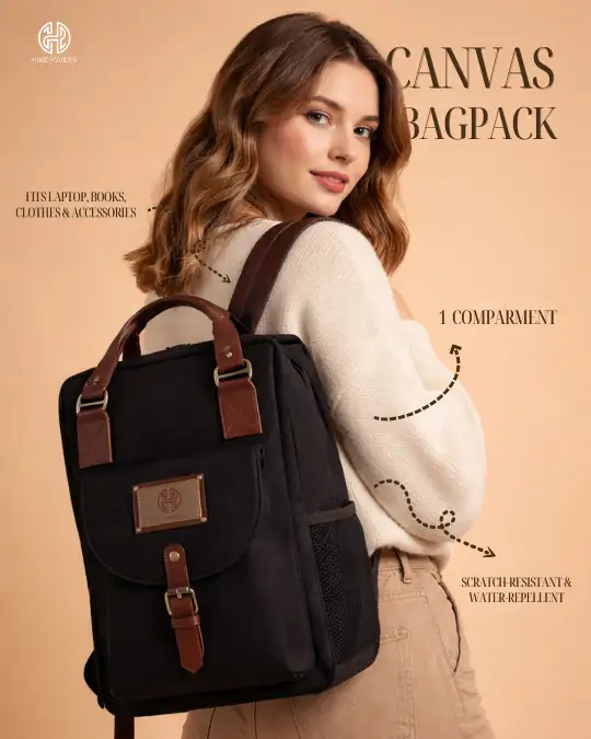 Canvas single Pocket Black 