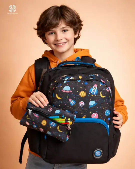 Hikerovers Black School Bagpack